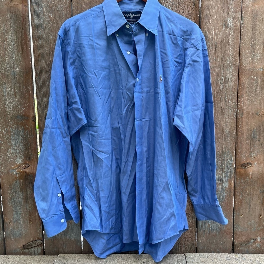 RALPH LAUREN Men’s Yarmouth Blue Long Sleeve 16 34 100% Cotton